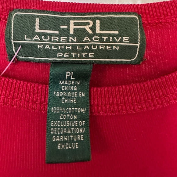 Vintage 1990s Lauren Ralph Lauren Crimson Red Embroidered Shirt size PL - Picture 4 of 5